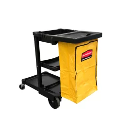   Rubbermaid Reinigungs-/Hausmeisterwagen mit 2 festen Rädern - schwarz