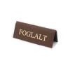 Reservierungsschild, braunes Textilleder, goldener Druck, klein