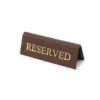 Reservierungsschild, braunes Textilleder, goldener Druck, klein
