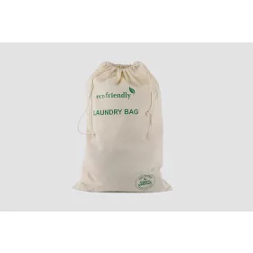 Mosózsák, pamut, 40x60cm, zsinórral, natúr