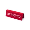 Reservierungsschild, rotes Kunstleder, weißer Druck, klein