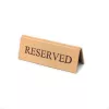 Reservierungsschild, goldenes Kunstleder, brauner Druck, klein
