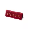 Reservierungsschild, bordeauxrot, genarbt, goldener Druck, klein