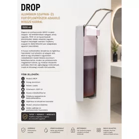   DROP Seifen- und Desinfektionsmittelspender aus Aluminium mit langem Hebel – 1000 ml