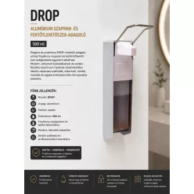   DROP Seifen- und Desinfektionsmittelspender aus Aluminium – 500 ml