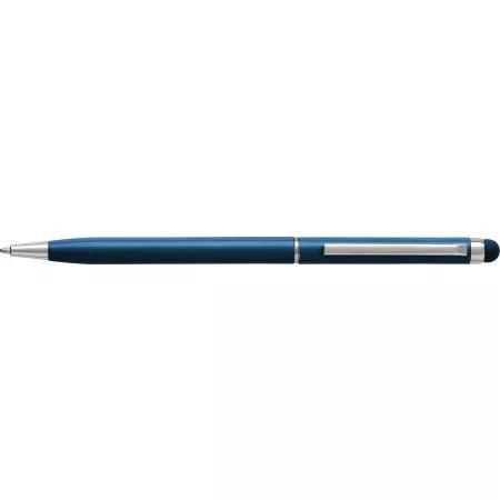 Aluminium-Kugelschreiber mit Touchpen, Blau – Preis inklusive Logodruck