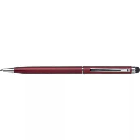 Aluminium-Kugelschreiber mit Touchpen, Bordeaux – Preis inklusive Logodruck