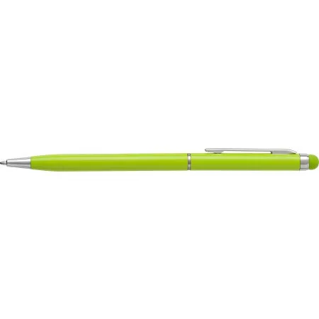 Aluminium-Kugelschreiber mit Touchpen, Limette – Preis inklusive Logodruck