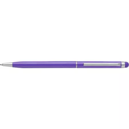 Aluminium-Kugelschreiber mit Touchpen, Lila – Preis inklusive Logodruck