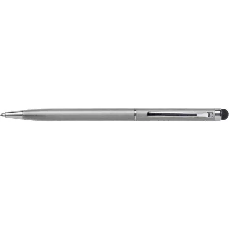 Aluminium-Kugelschreiber mit Touchpen, Silber – Preis inklusive Logodruck