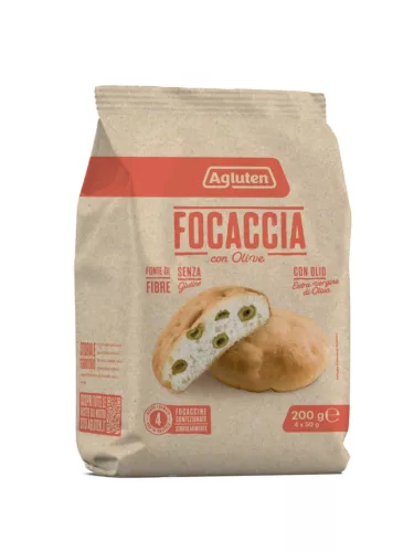 Agluten Focaccia con Olive – Focaccia mit Oliven (glutenfrei), 50 g