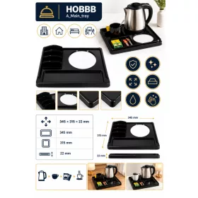 HOBBB Hørsholm Melamin-Gästetablett, Schwarz
