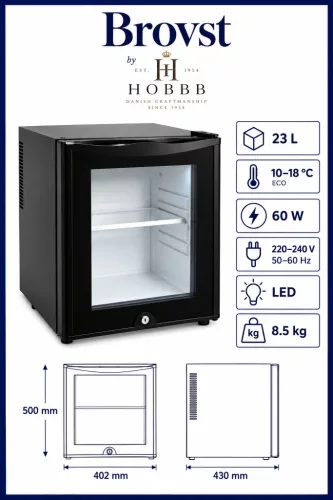 HOBBB Brovst Minibar-Kühlschrank, 23 l