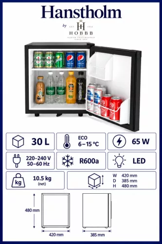 HOBBB Hanstholm Minibar-Kühlschrank, 30 l