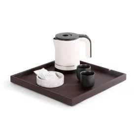   Fuji Welcome-Tablett, quadratisch – Natur, klassisch, Schwarz
