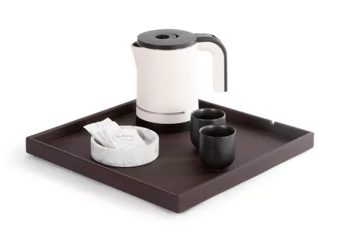 Fuji Welcome-Tablett, quadratisch – Natur, klassisch, Schwarz