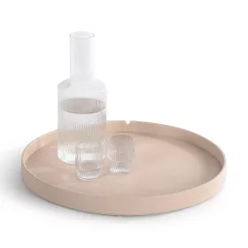Maroa Welcome Tablett, rund – Natur, Klassisch, Schwarz