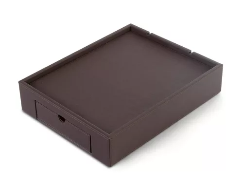Stromboli Welcome-Tablett mit Schublade – Natur, klassisch, Schwarz