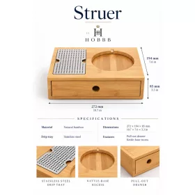 HOBBB Struer Bambus-Gästetablett, Natur