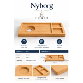 HOBBB Nyborg Bambus-Gästetablett, Natur