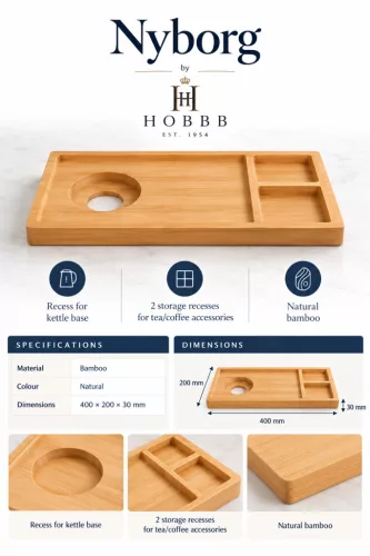 HOBBB Nyborg Bambus-Gästetablett, Natur