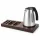 Bentley Xanthic Tablett (Mahagoni) + Saffron View Wasserkocher, 1 l (Edelstahl) – Set