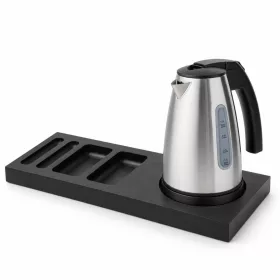   Bentley Xanthic Tablett (schwarz) + Saffron View Wasserkocher, 1 l (Edelstahl) – Set
