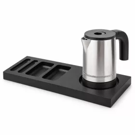   Bentley Xanthic Tablett (schwarz) + Halo Wasserkocher, 0,8 l (Edelstahl) – Set