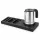 Bentley Xanthic Tablett (schwarz) + Halo Wasserkocher, 0,8 l (Edelstahl) – Set