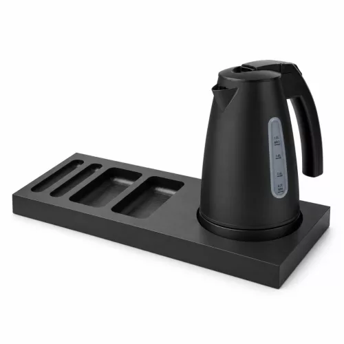 Bentley Xanthic Tablett (schwarz) + Saffron View Wasserkocher, 1 l (mattschwarz) – Set