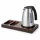 Bentley Xanthic S Tablett (Mahagoni) + Saffron View Wasserkocher, 1 l (Edelstahl) – Set