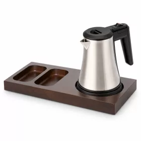   Bentley Xanthic S Tablett (Mahagoni) + Coral Wasserkocher, 0,5 l (Edelstahl) – Set