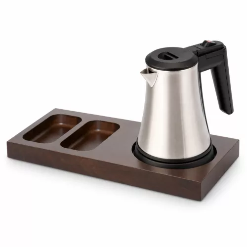 Bentley Xanthic S Tablett (Mahagoni) + Coral Wasserkocher, 0,5 l (Edelstahl) – Set