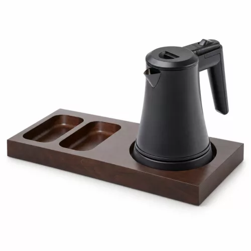 Bentley Xanthic S Tablett (Mahagoni) + Coral Wasserkocher, 0,5 l (mattschwarz) – Set