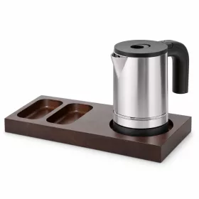   Bentley Xanthic S Tablett (Mahagoni) + Halo Wasserkocher, 0,8 l (Edelstahl) – Set