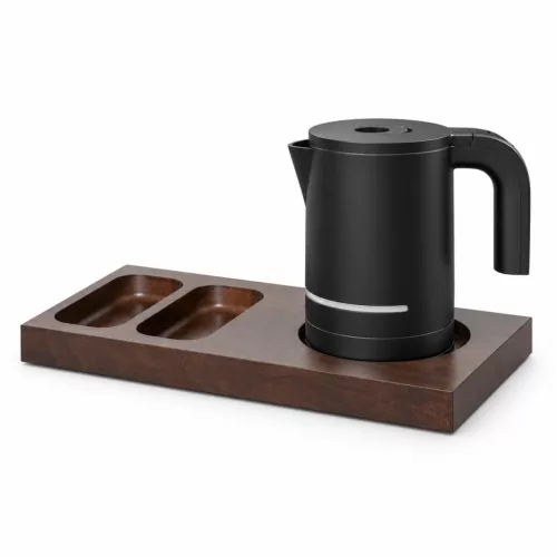 Bentley Xanthic S Tablett (Mahagoni) + Halo Wasserkocher, 1 l (schwarz) – Set