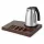 Bentley Xanthic Coffee & Tea Tablett (Mahagoni) + Saffron View Wasserkocher, 1 l (Edelstahl) – Set