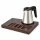 Bentley Xanthic Coffee & Tea Tablett (Mahagoni) + Coral Wasserkocher, 0,5 l (Edelstahl) – Set