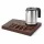 Bentley Xanthic Coffee & Tea Tablett (Mahagoni) + Halo Wasserkocher, 0,8 l (Edelstahl) – Set