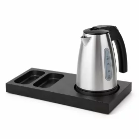   Bentley Xanthic S Tablett (schwarz) + Saffron View Wasserkocher, 1 l (Edelstahl) – Set