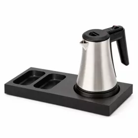   Bentley Xanthic S Tablett (schwarz) + Coral Wasserkocher, 0,5 l (Edelstahl) – Set