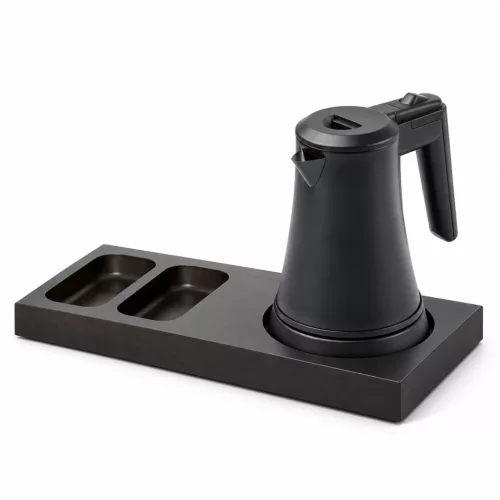 Bentley Xanthic S Tablett (schwarz) + Coral Wasserkocher, 0,5 l (mattschwarz) – Set