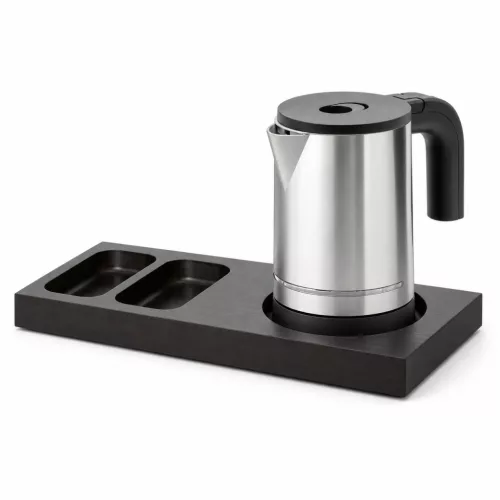 Bentley Xanthic S Tablett (schwarz) + Halo Wasserkocher, 0,8 l (Edelstahl) – Set