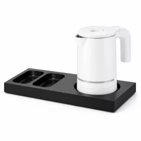   Bentley Xanthic S Tablett (schwarz) + Halo Wasserkocher, 0,6 l (weiß) – Set