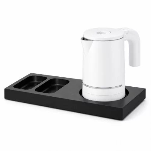 Bentley Xanthic S Tablett (schwarz) + Halo Wasserkocher, 0,6 l (weiß) – Set