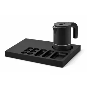   Bentley Xanthic Coffee & Tea Tablett (schwarz) + Halo Wasserkocher, 0,6 l (mattschwarz) – Set