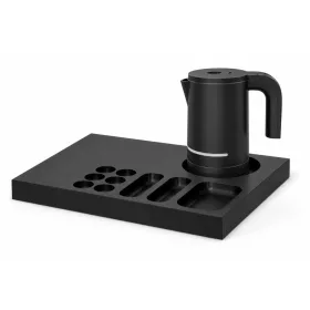   Bentley Xanthic Coffee & Tea Tablett (schwarz) + Halo Wasserkocher, 1 l (schwarz) – Set