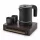 Bentley Canella Tablett (Mahagoni) + Halo Wasserkocher, 0,6 l (mattschwarz) – Set