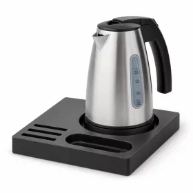   Bentley Orange Tablett (schwarz) + Saffron View Wasserkocher, 1 l (Edelstahl) – Set