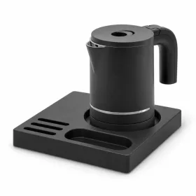   Bentley Orange Tablett (schwarz) + Halo Wasserkocher, 0,6 l (mattschwarz) – Set